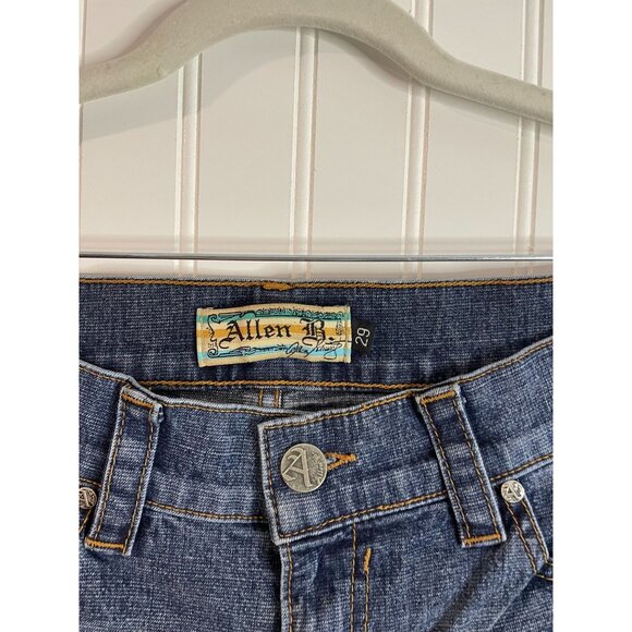 Allen B. Womens Denim Jeans Sz 29 Straight Leg Medium Wash Cotton Blend Stretch - Picture 6 of 15